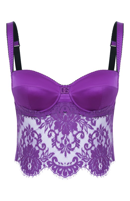 Бюстгальтер-балконет из шелка и хлопка Dolce & Gabbana 07A43T/0N08P Фиолетовый 07A43T/0N08P