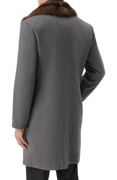 Кашемировое пальто с воротником из соболя KITON, арт. UW0618MV03S28, фото 4