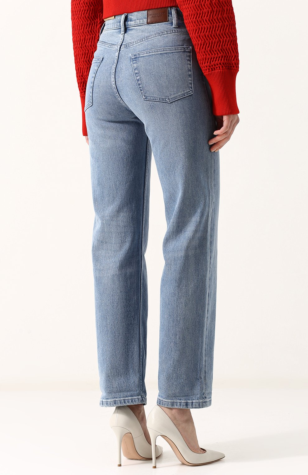 Джинсы прямого кроя с потертостями BURBERRY, арт. 4062871, фото 4