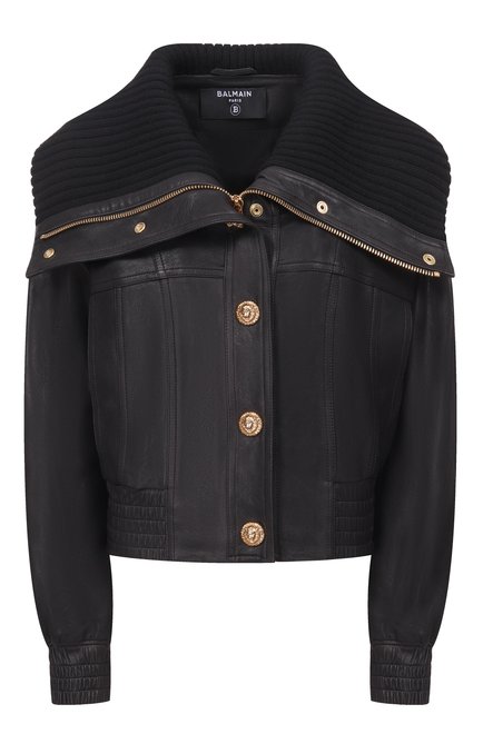 Женский кожаный бомбер BALMAIN, арт. GF1TE205/LE04