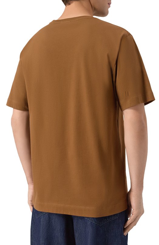 Хлопковая футболка Dries Van Noten 021100-2600-703 Коричневый  021100-2600-703 Фото 4