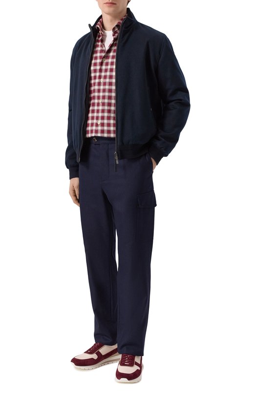 Хлопковая рубашка Kiton UCCH0943905 Бордовый  UCCH0943905 Фото 2