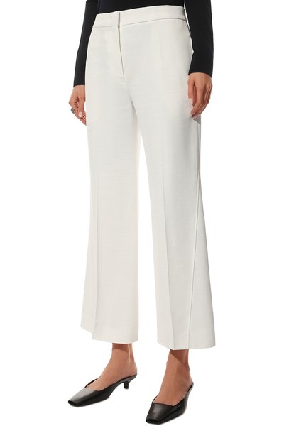 Брюки из вискозы JIL SANDER белого цвета по цене 89950 руб., арт. JSPU302900-WU390000, фото 3 Брюки из вискозы JIL SANDER, арт. JSPU302900-WU390000, фото 3