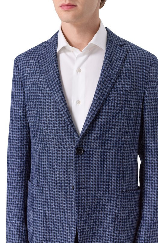 Пиджак из шелка и шерсти Zegna 1D7SG0/949703A9 Синий  1D7SG0/949703A9 Фото 6