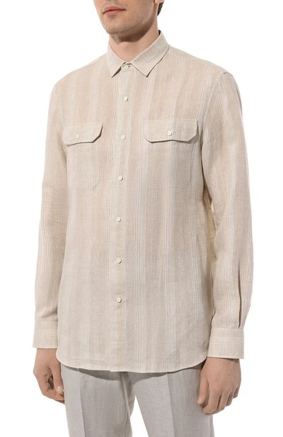 Льняная рубашка BRUNELLO CUCINELLI, арт. MM6510626, фото 3