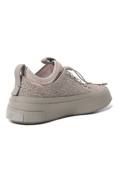 Комбинированные кеды triple stitch ZEGNA серого цвета по цене 115000 руб., арт. LHBAY/S5536Z, фото 5 Комбинированные кеды triple stitch ZEGNA, арт. LHBAY/S5536Z, фото 5