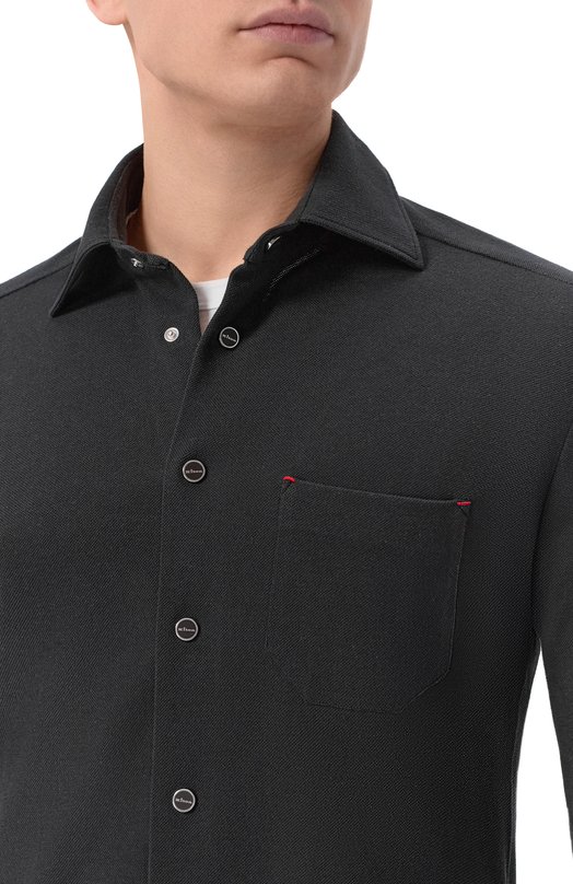 Хлопковая рубашка Kiton UMCNERHH09601 Чёрный  UMCNERHH09601 Фото 5