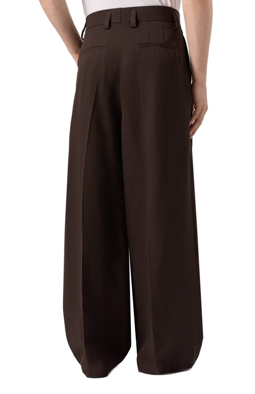 Брюки из вискозы и шелка Jil Sander J21KA0265/J65005 Коричневый  J21KA0265/J65005 Фото 4