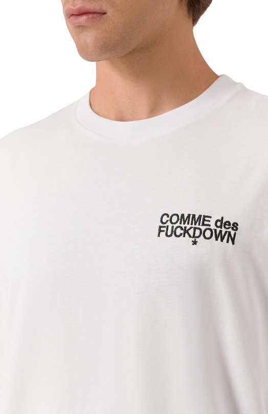 Хлопковая футболка Comme des Fuckdown CFABM01727 Белый  CFABM01727 Фото 5