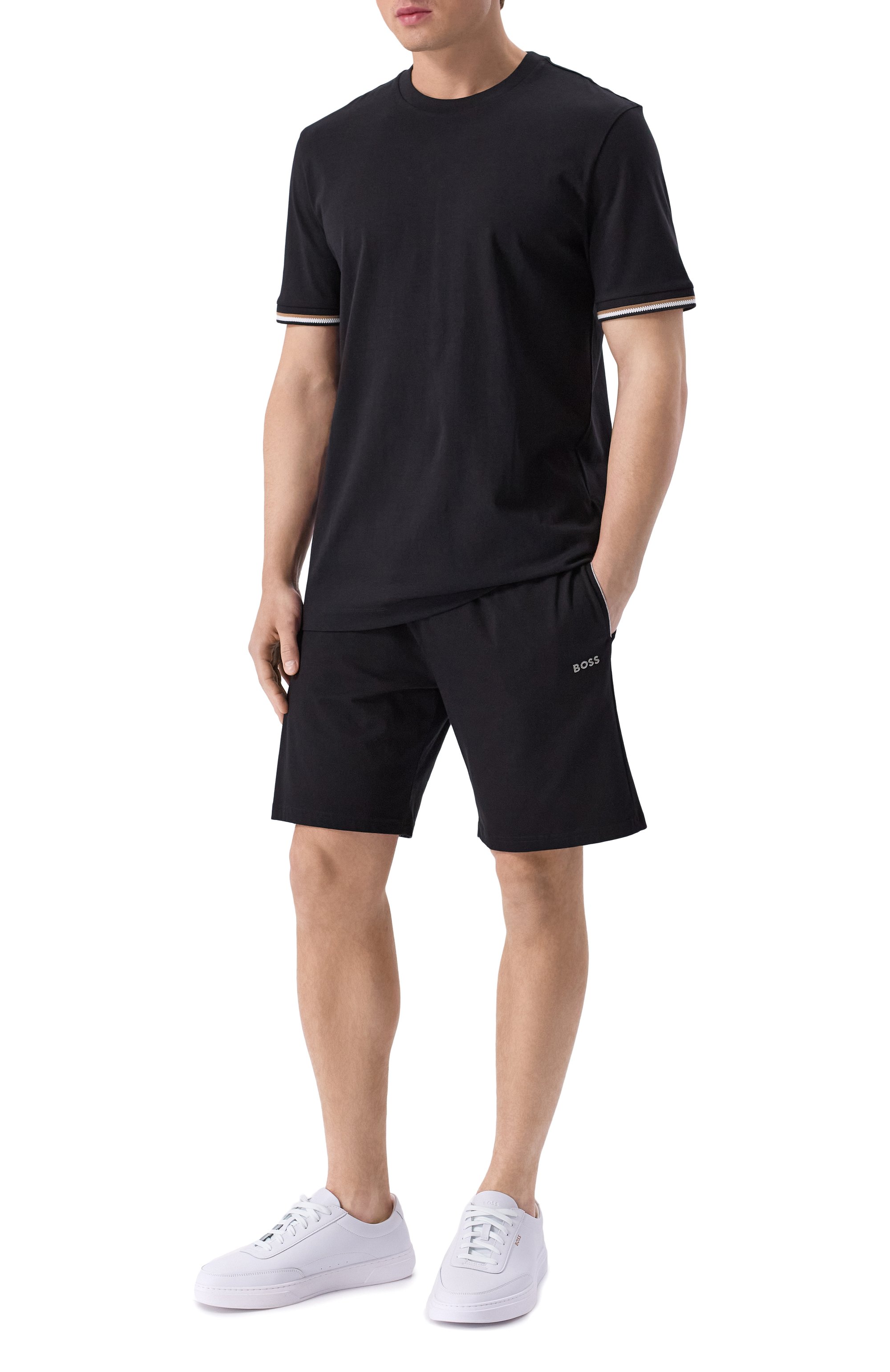 Хлопковые шорты BOSS черного цвета по цене 5995 руб., арт. 50515367, фото 2 Хлопковые шорты BOSS, арт. 50515367, фото 2