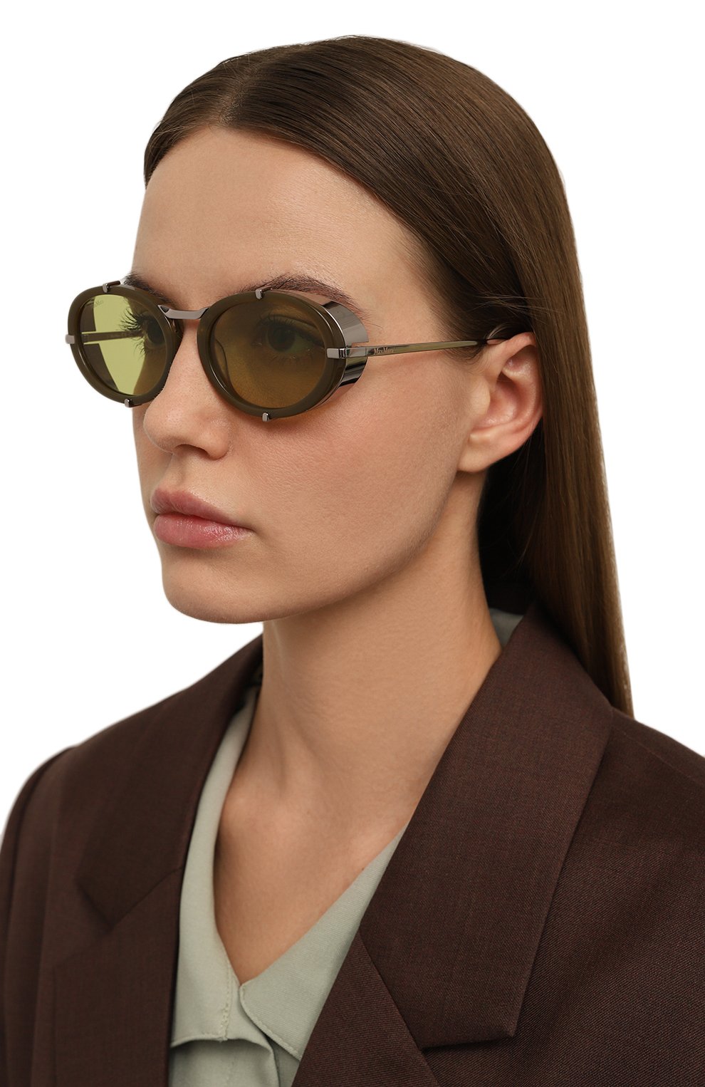 Солнцезащитные очки MAX MARA желтого цвета по цене 26700 руб., арт. MM0103 96N, фото 2 Солнцезащитные очки MAX MARA, арт. MM0103 96N, фото 2