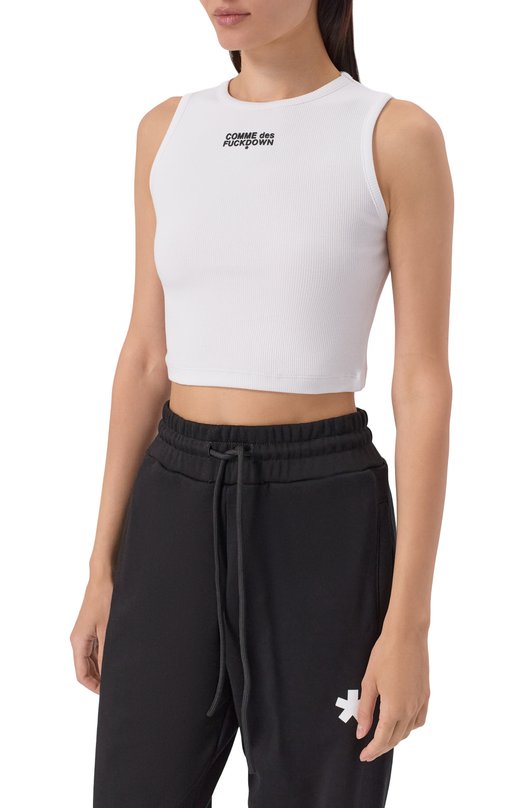 Хлопковая майка Comme des Fuckdown CFABW01600 Белый  CFABW01600 Фото 3