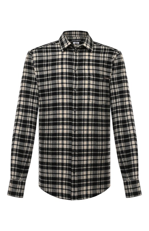 Шерстяная рубашка Dolce & Gabbana G5JZ9T/FQMIC Чёрно-белый G5JZ9T/FQMIC