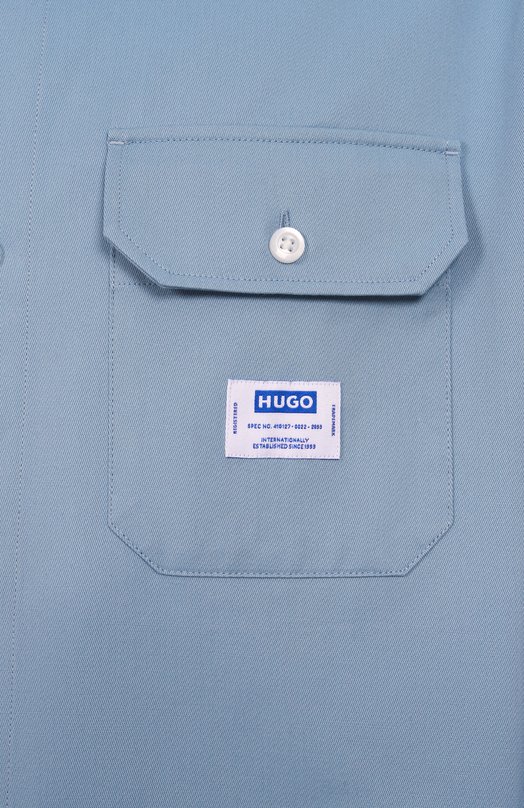 Хлопковая рубашка HUGO Blue 50520001 Голубой  50520001 Фото 6