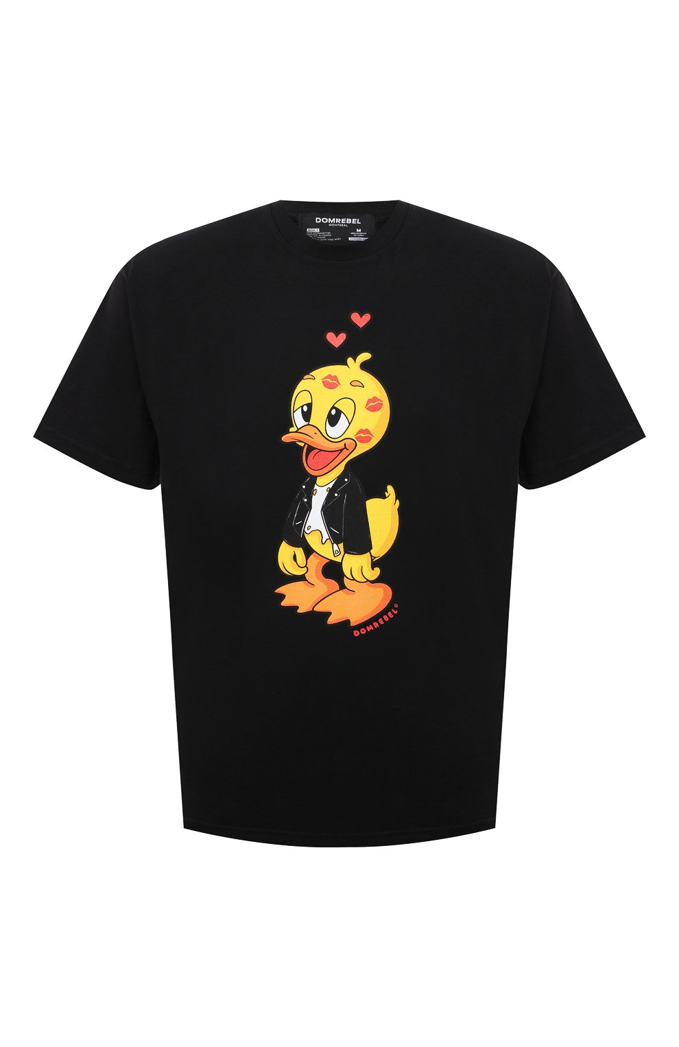 Хлопковая футболка DOMREBEL черного цвета по цене 13200 руб., арт. KISSES/T-SHIRT, фото 1 Хлопковая футболка DOMREBEL, арт. KISSES/T-SHIRT, фото 1