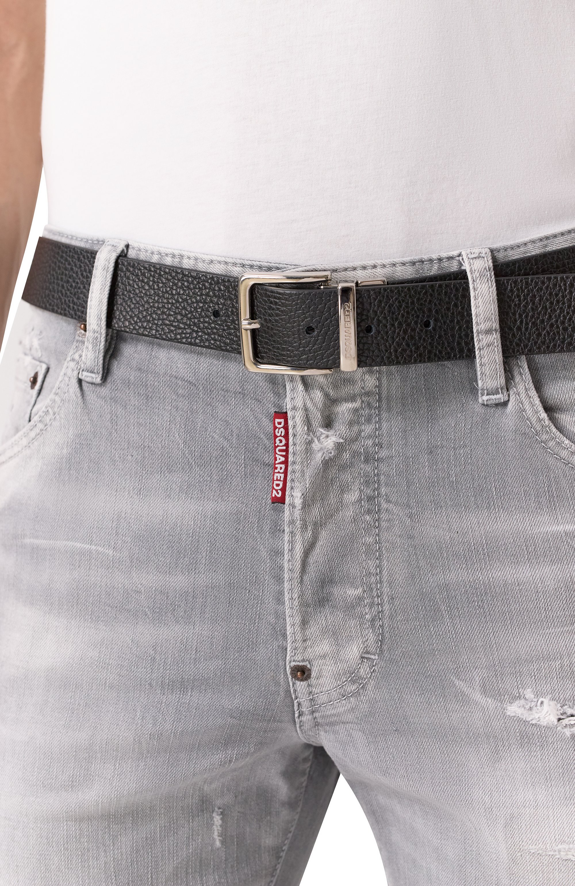 Двусторонний ремень DSQUARED2 черного цвета по цене 34700 руб., арт. BEM0659/01500001, фото 2 Двусторонний ремень DSQUARED2, арт. BEM0659/01500001, фото 2