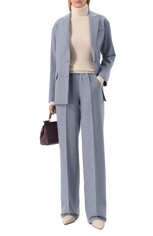 Шерстяные брюки Kiton D48122S0692002 Голубой  D48122S0692002 Фото 2