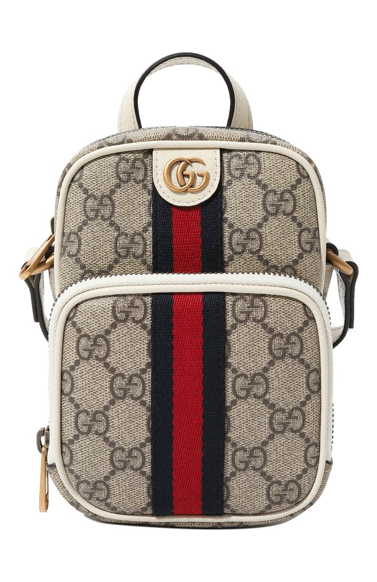 Мужская сумка GUCCI серого цвета, арт. 671682 96IWT | Фото 1 (Размер: mini; Материал: Экокожа; Ремень/цепочка: На ремешке; Драгоценные камни: Проставлено; Материал сплава: Проставлено)