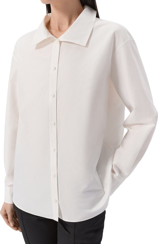 Рубашка из хлопка и шелка 12 STOREEZ 137580 Белый  137580 Фото 5