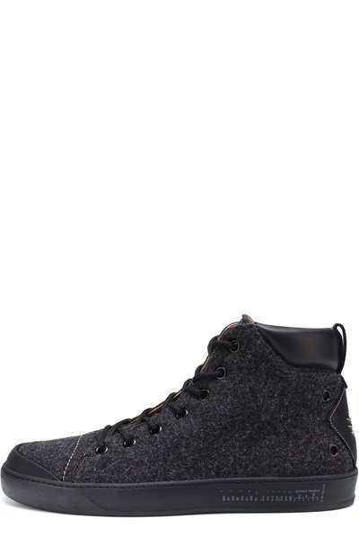 Высокие текстильные кеды на шнуровке с кожаной отделкой PREMIATA, арт. 31185/TWEED, фото 3