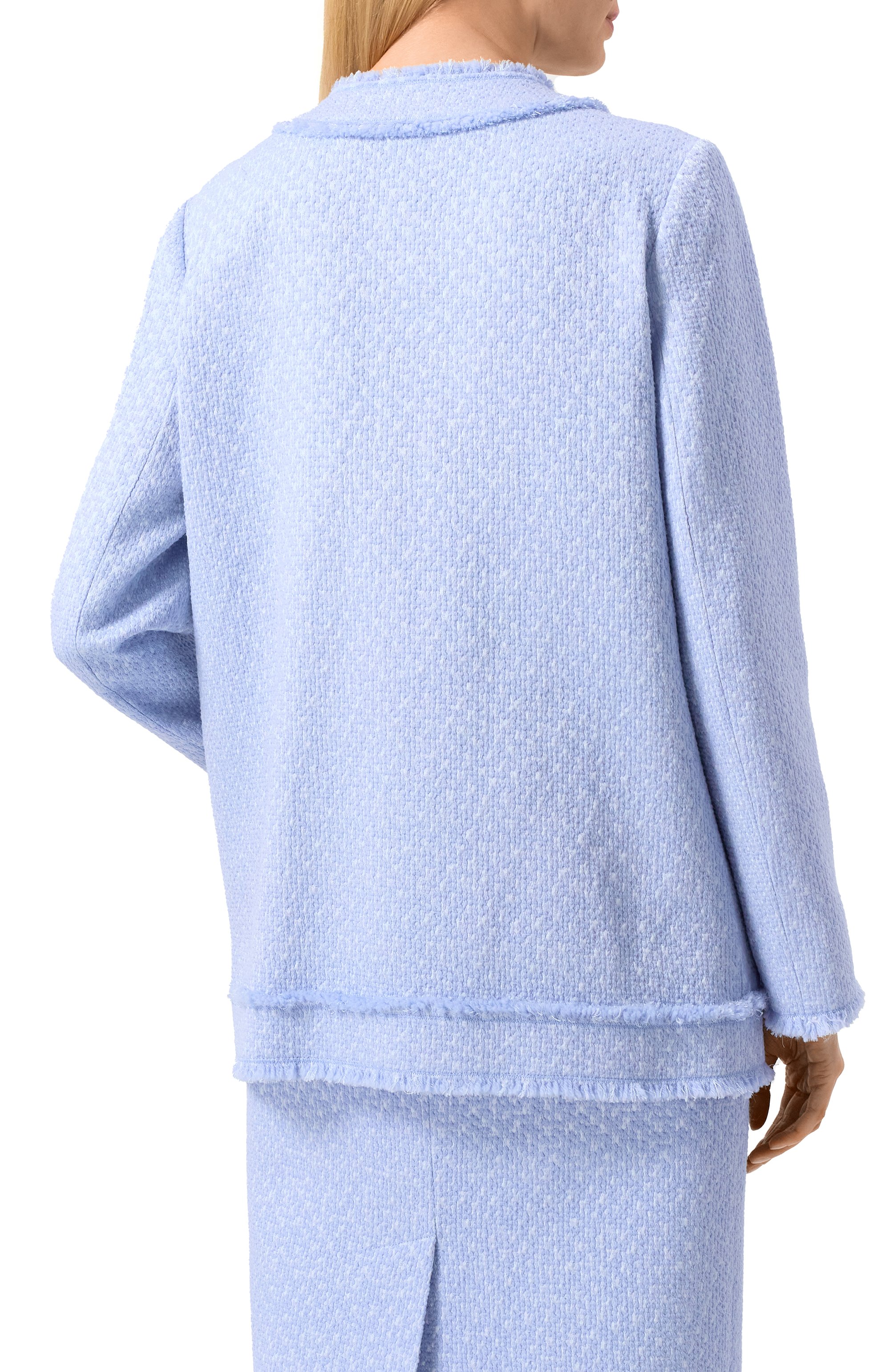 Твидовый жакет DOLCE & GABBANA голубого цвета по цене 332000 руб., арт. F29YCT/HUMUA, фото 4 Твидовый жакет DOLCE & GABBANA, арт. F29YCT/HUMUA, фото 4