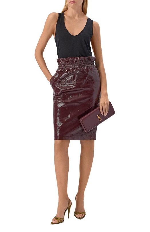 Атласные босоножки Kate 110 Saint Laurent 859259/9QNAG Хаки  859259/9QNAG Фото 3