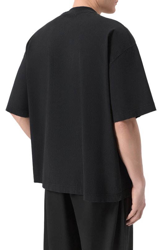 Хлопковая футболка VETEMENTS ME76TR196BX/1200 LIGHT JERSEY Чёрный  ME76TR196BX/1200 LIGHT JERSEY Фото 4