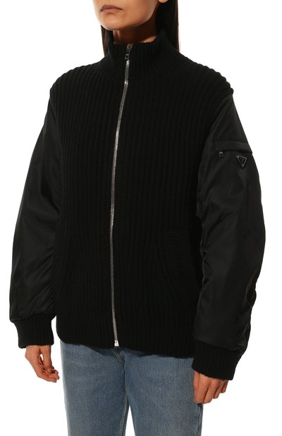 Кашемировый кардиган PRADA черного цвета по цене 410000 руб., арт. P25I77-10F6-F0002-212, фото 3 Кашемировый кардиган PRADA, арт. P25I77-10F6-F0002-212, фото 3