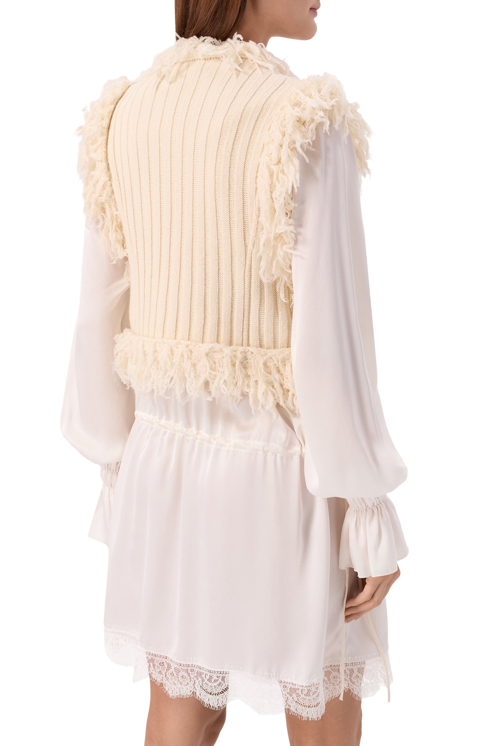 Шерстяной жилет ANN DEMEULEMEESTER кремового цвета по цене 221500 руб., арт. B0014533/KN093, фото 4 Шерстяной жилет ANN DEMEULEMEESTER, арт. B0014533/KN093, фото 4