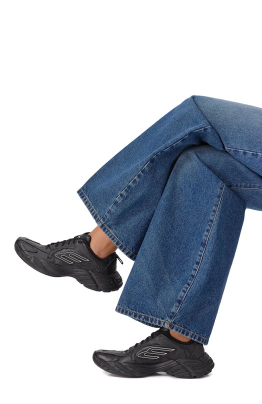Кожаные кроссовки Monday Balenciaga 825417/WDTSC Чёрный  825417/WDTSC Фото 2