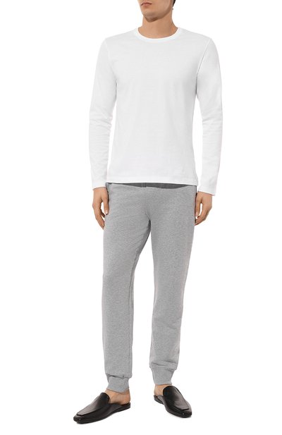 Хлопковые домашние джоггеры HANRO серого цвета по цене 19330 руб., арт. 075071, фото 2 Хлопковые домашние джоггеры HANRO, арт. 075071, фото 2