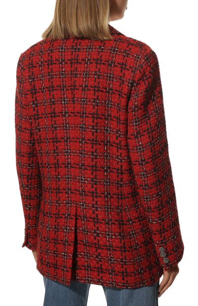 Шерстяной жакет SEVEN LAB бордового цвета по цене 30450 руб., арт. JK tw red and black, фото 4 Шерстяной жакет SEVEN LAB, арт. JK tw red and black, фото 4