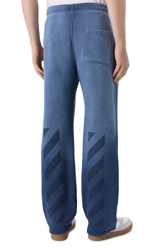 Хлопковые брюки Off-White 0MCH05AF25FLE005 Синий  0MCH05AF25FLE005 Фото 4