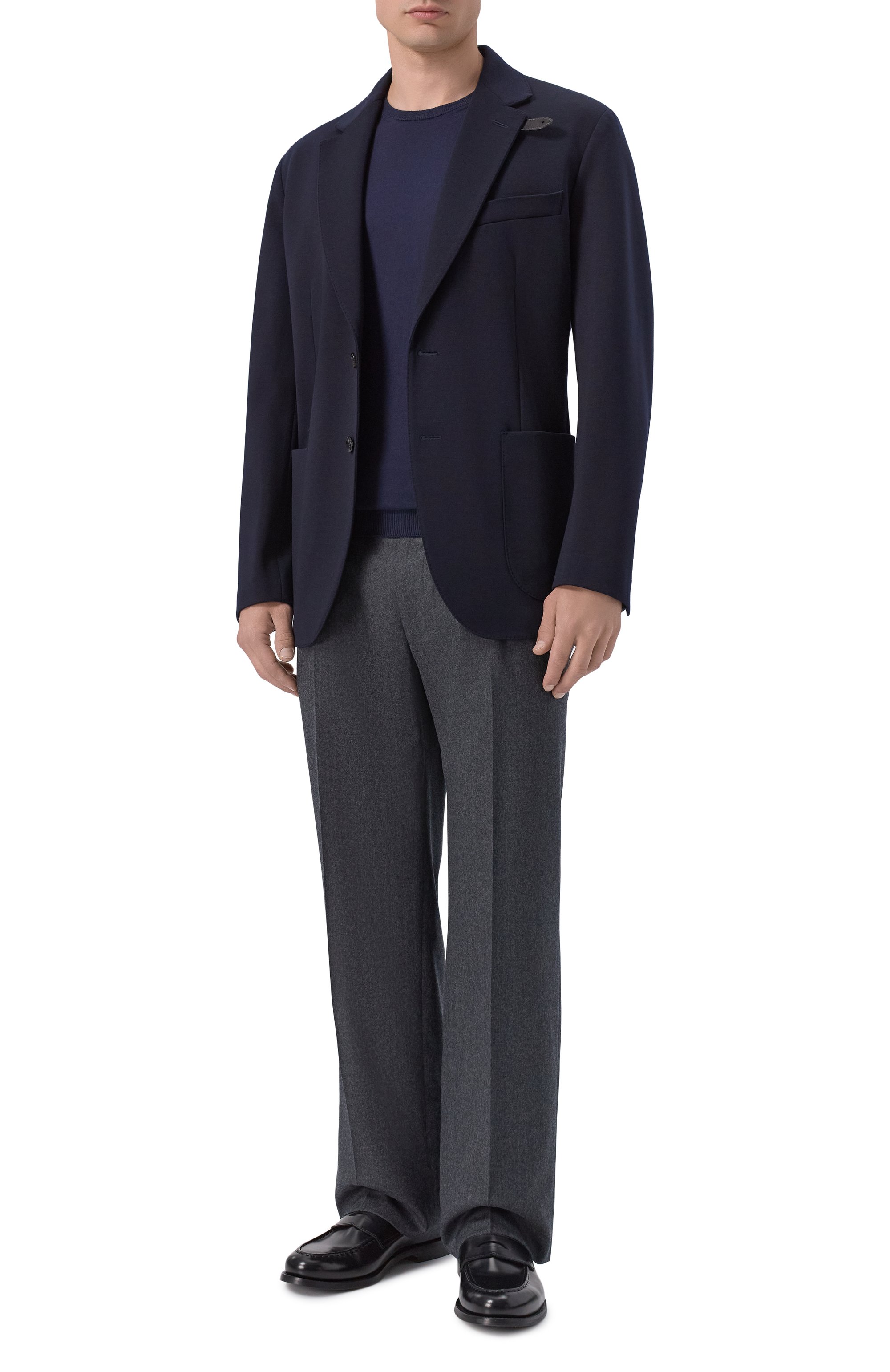 Шерстяные брюки CORNELIANI темно-серого цвета по цене 59950 руб., арт. 284L26/2A18111, фото 2 Шерстяные брюки CORNELIANI, арт. 284L26/2A18111, фото 2