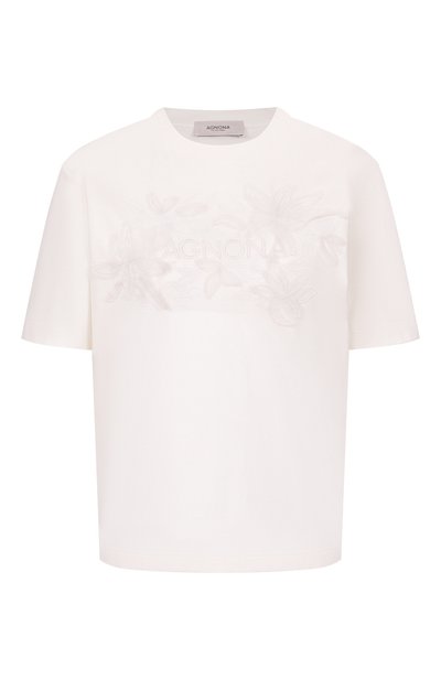 Женская хлопковая футболка AGNONA, арт. TT1109E/Y2050E