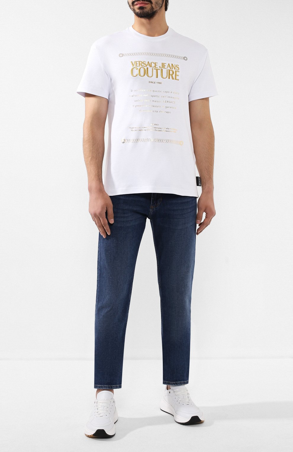 Джинсы VERSACE JEANS COUTURE синего цвета по цене 17300 руб., арт. A2GUA0SN-UUP500 RIC.VJC 19/60511, фото 2 Джинсы VERSACE JEANS COUTURE, арт. A2GUA0SN-UUP500 RIC.VJC 19/60511, фото 2