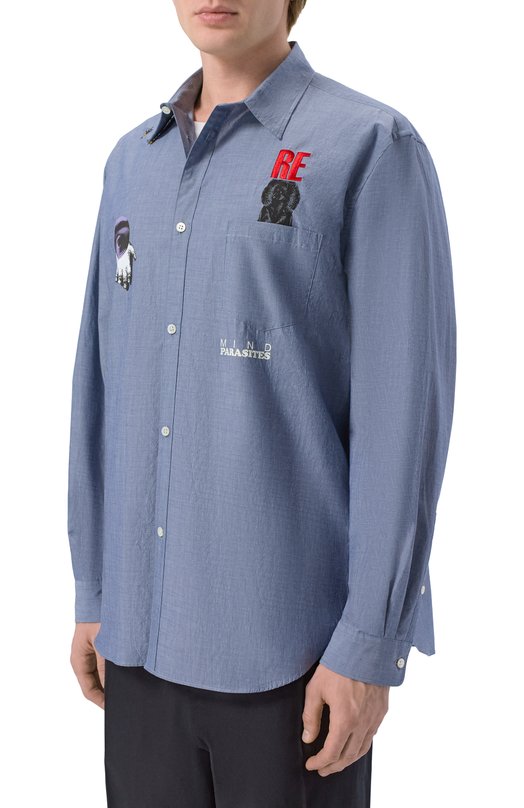 Хлопковая рубашка Undercover UP1F4413 Синий  UP1F4413 Фото 3