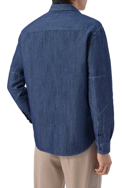 Джинсовая рубашка CANALI темно-синего цвета по цене 69950 руб., арт. CSL2067/GJ03743, фото 4 Джинсовая рубашка CANALI, арт. CSL2067/GJ03743, фото 4