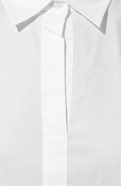 Женская хлопковая рубашка BOSS белого цвета, арт. 50499433 | Фото 5 (Рукава: Длинные; Принт: Без принта; Женское Кросс-КТ: Рубашка-одежда; Длина (для топов): Стандартные; Материал сплава: Проставлено; Материал внешний: Хлопок; Стили: Классический; Драгоценные камни: Проставлено)