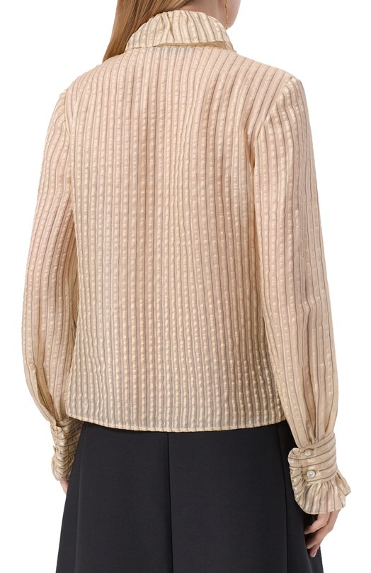 Шелковая блузка Valentino 7B0AB7Y6/9SU Бежевый  7B0AB7Y6/9SU Фото 4