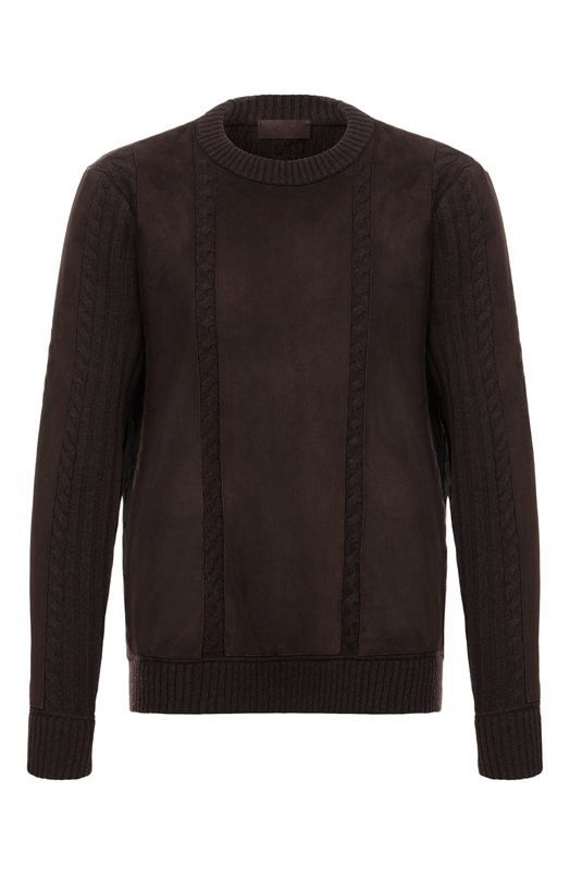 Кашемировый свитер с замшевой отделкой MVST M25.1MM.K011/K003 Коричневый M25.1MM.K011/K003