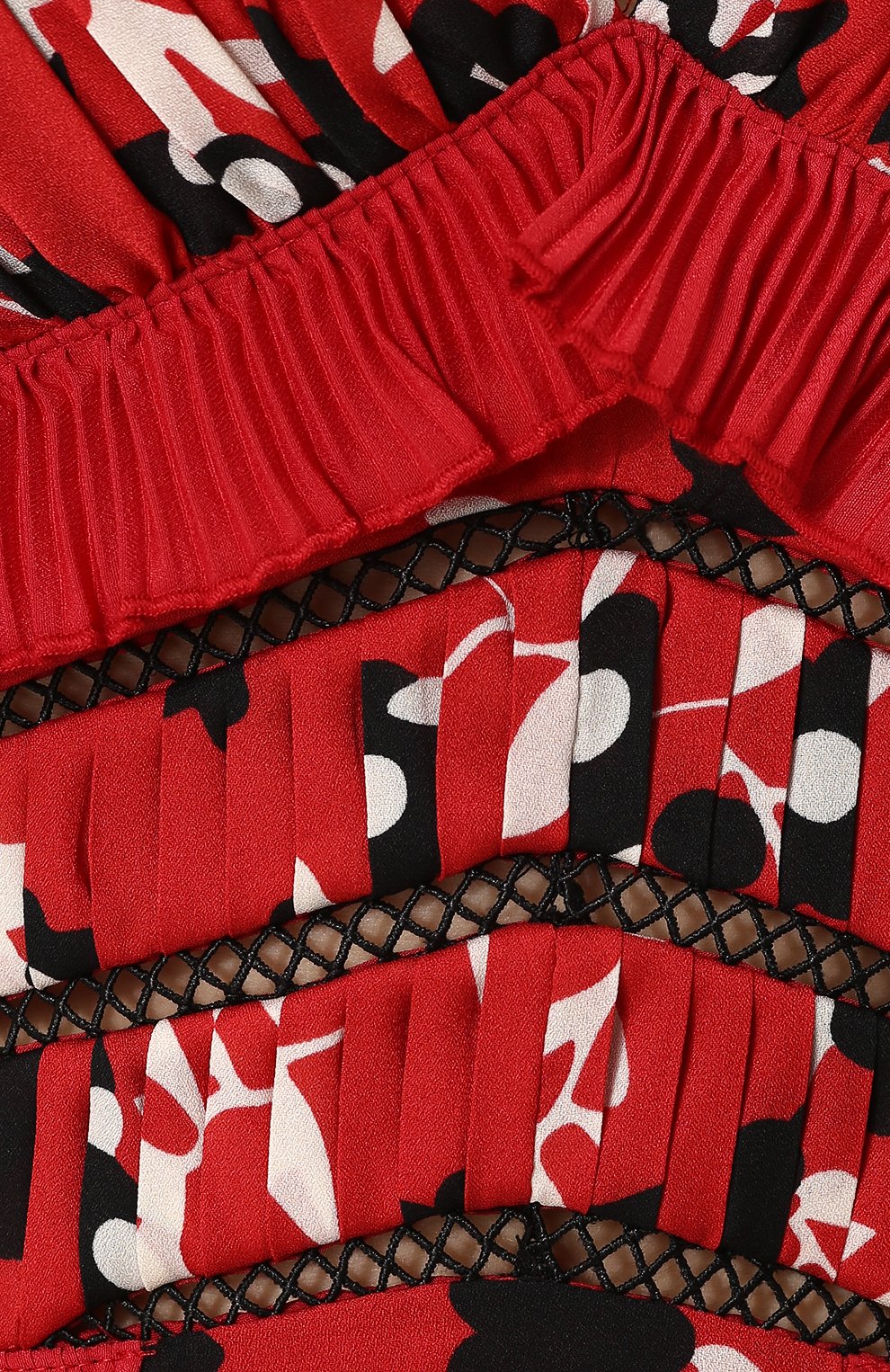 Приталенное мини-платье с оборками и открытыми плечами SELF-PORTRAIT красного цвета по цене 28750 руб., арт. SP16-091S, фото 5 Приталенное мини-платье с оборками и открытыми плечами SELF-PORTRAIT, арт. SP16-091S, фото 5