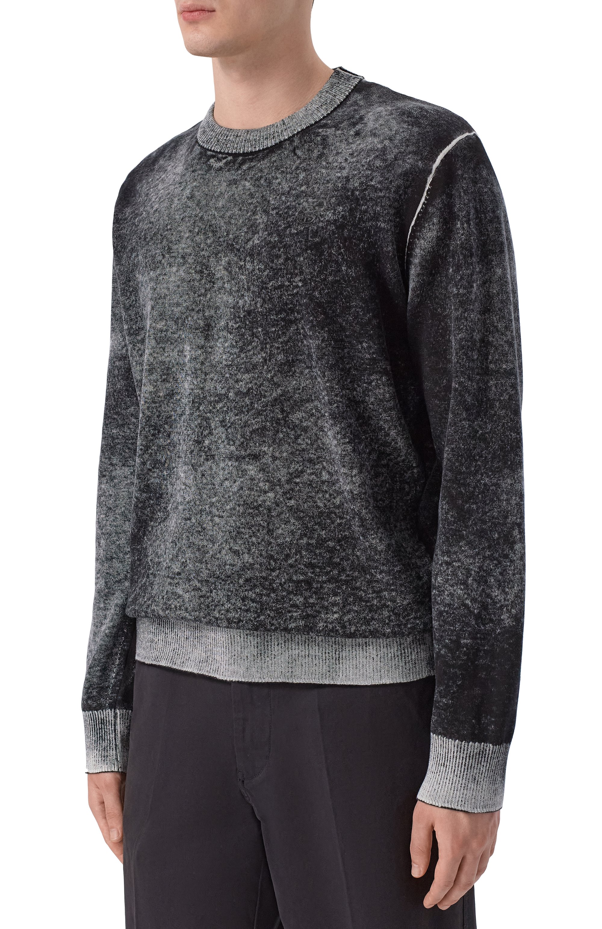 Хлопковый джемпер DIESEL темно-серого цвета по цене 27850 руб., арт. A21747/0BKCB, фото 3 Хлопковый джемпер DIESEL, арт. A21747/0BKCB, фото 3