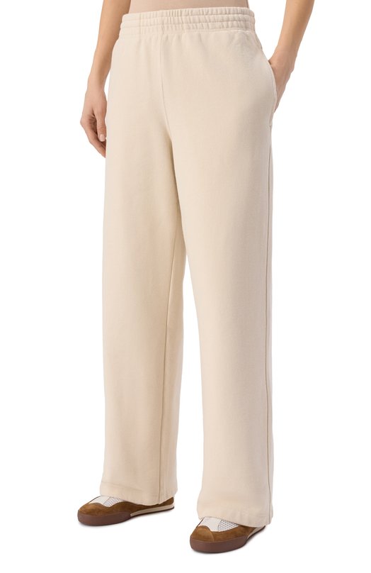 Хлопковые брюки Burberry 8105336 Кремовый  8105336 Фото 3