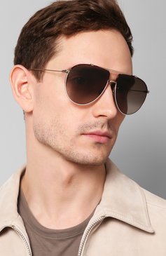 Женские солнцезащитные очки DIOR EYEWEAR серого цвета, арт. DI0RM0NSIEUR1 24W | Фото 3 (Тип очков: С/з; Региональные ограничения белый список (Axapta Mercury): RU, Не проставлено; Нос: Не проставлено; Очки форма: Авиаторы; Оптика Гендер: оптика-женское)