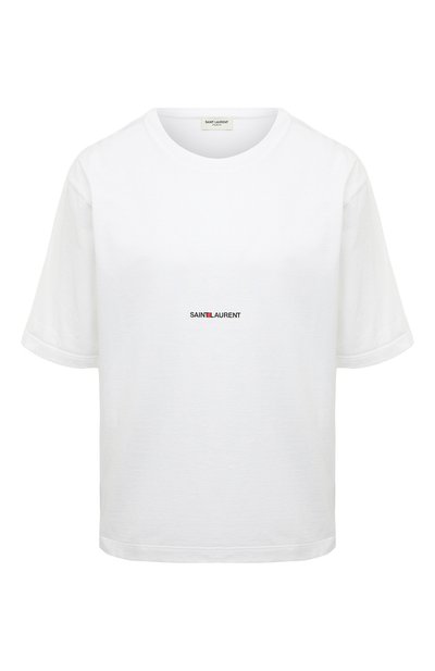 Женская хлопковая футболка SAINT LAURENT, арт. 460876/YB2DQ9000