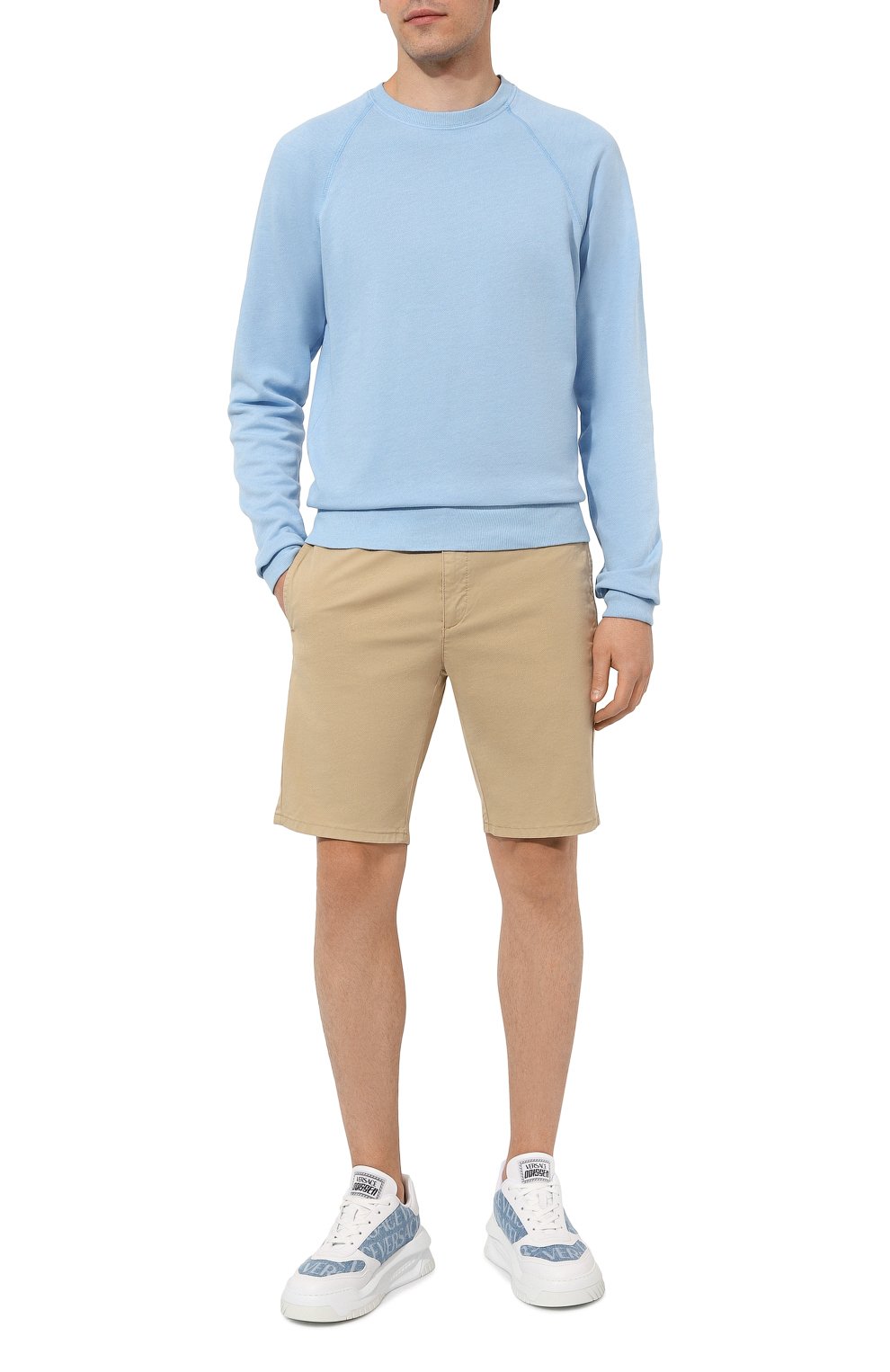 Комбинированные кроссовки odissea VERSACE белого цвета по цене 66150 руб., арт. 1008124/1A08271, фото 2 Комбинированные кроссовки odissea VERSACE, арт. 1008124/1A08271, фото 2