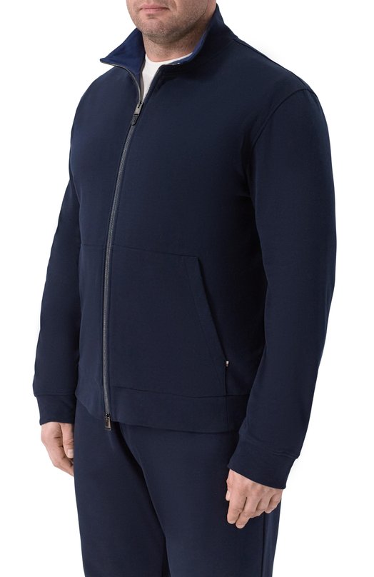 Хлопковая толстовка Canali T0885/MJ02446 Синий  T0885/MJ02446 Фото 3