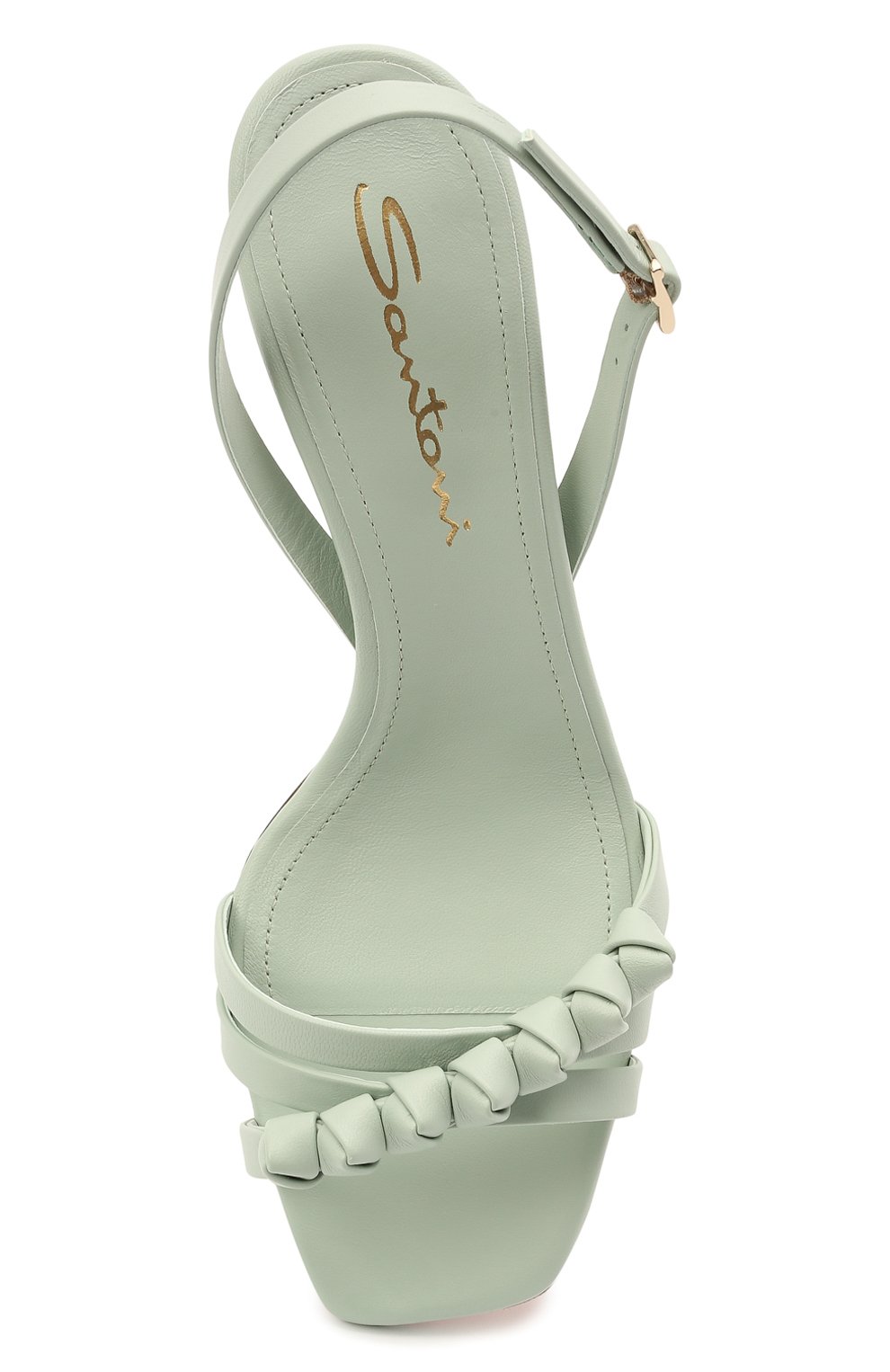 Кожаные босоножки SANTONI светло-зеленого цвета по цене 59350 руб., арт. WHNS59423HA2TPPTV20, фото 5 Кожаные босоножки SANTONI, арт. WHNS59423HA2TPPTV20, фото 5