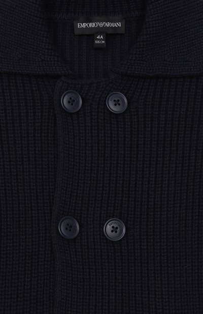 Кардиган из хлопка и шерсти EMPORIO ARMANI, арт. EB000653/AF17338, фото 3